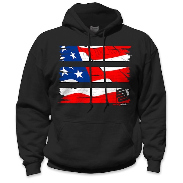 Old Glory High Visibility Hoodie, Black, L